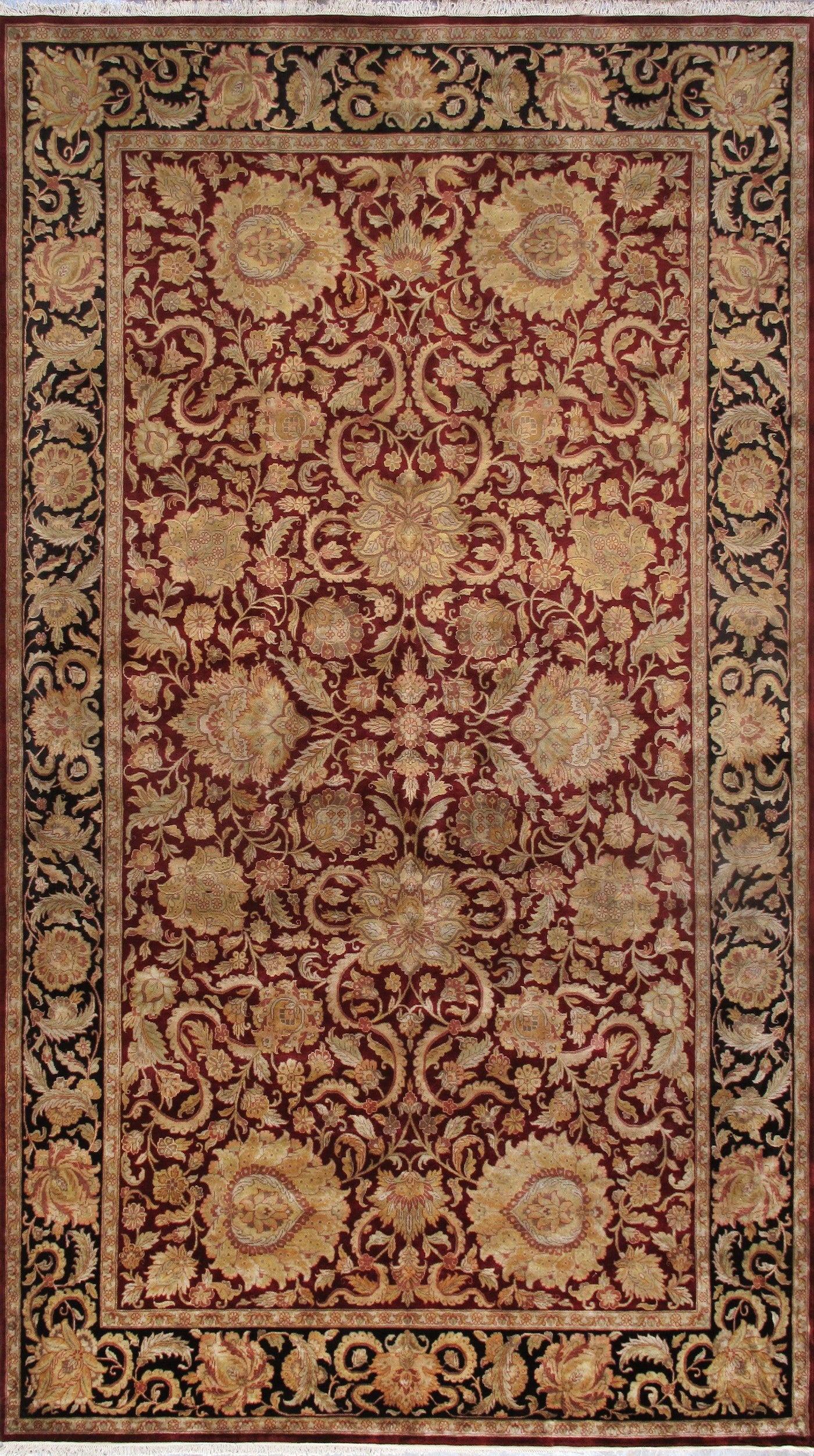 Canvello Agra Collection Hand-Knotted Red Lamb's Wool Area Rug-10'3" X 18'4"