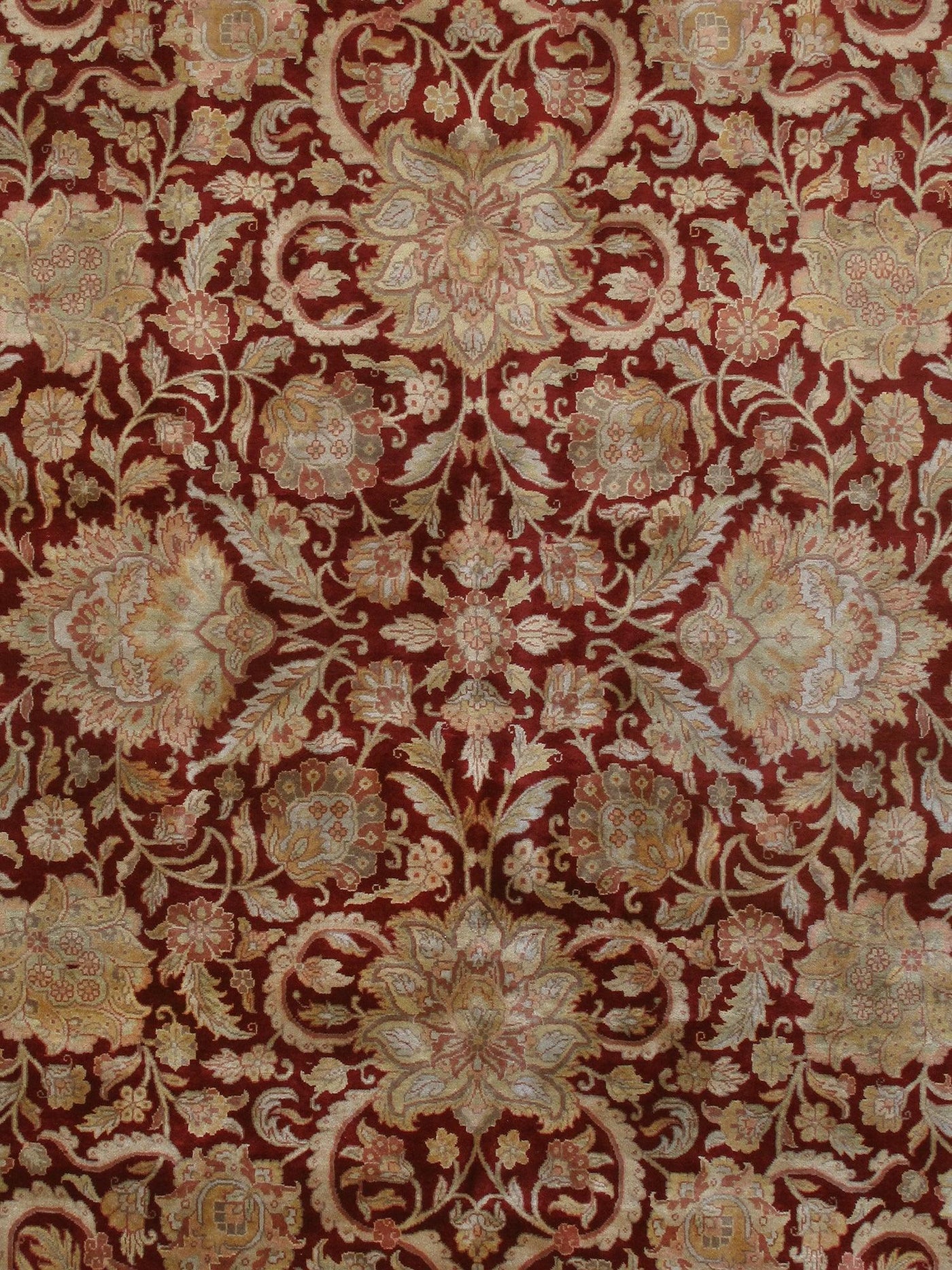 Canvello Agra Collection Hand - Knotted Red Lamb's Wool Area Rug - 10'3" X 18'4" - Canvello