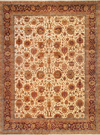 Canvello Agra Hand-Knotted Lamb's Wool Area Rug -12'2" X 16'4"