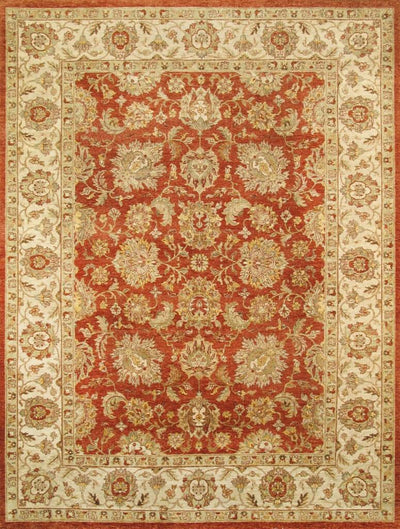 Canvello Agra Hand-Knotted Lamb's Wool Area Rug- 7'9" X 10'1"