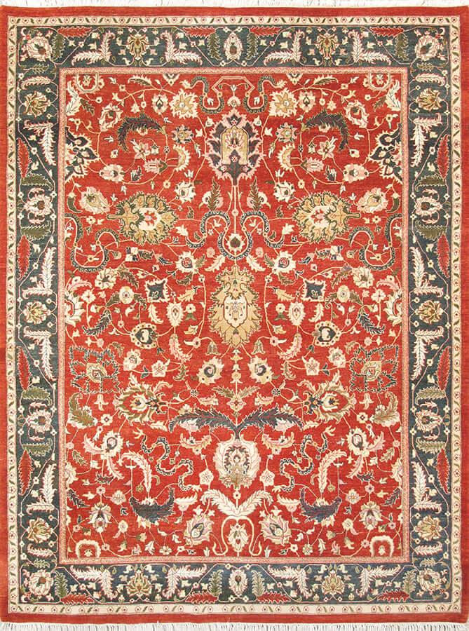 Canvello Agra Hand-Knotted Lamb's Wool Area Rug- 8' X 10'7"
