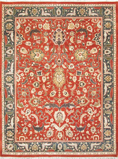 Canvello Agra Hand-Knotted Lamb's Wool Area Rug- 8' X 10'7"