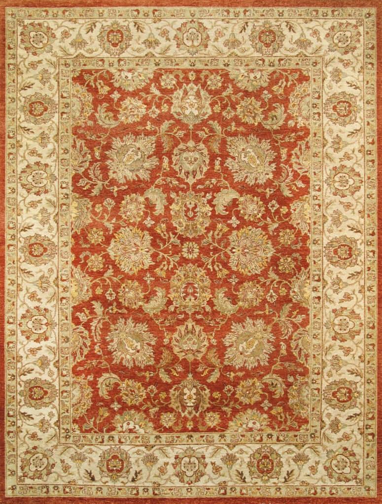 Canvello Agra Hand-Knotted Lamb's Wool Area Rug- 9'11" X 14'3"