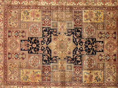 Canvello Agra Hand-Knotted Lamb's Wool Area Rug- 9'2" X 12'2"