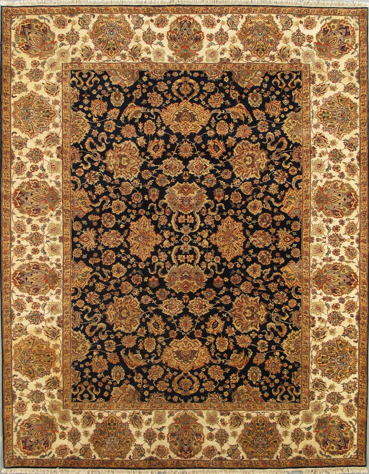 Canvello Agra Hand-Knotted Lamb's Wool Area Rug- 9' X 12'2"