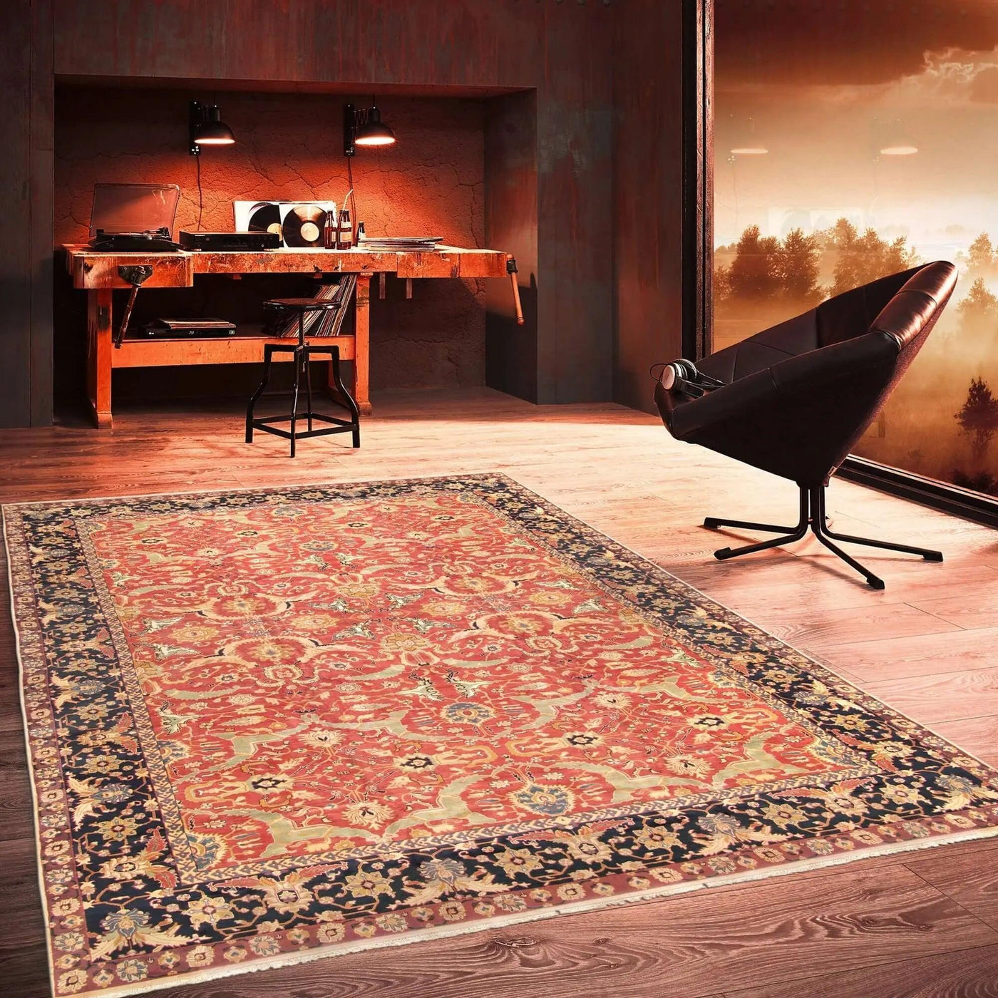 Canvello Agra Hand-Knotted Lamb's Wool Oversize Area Rug- 16'X 24'10"