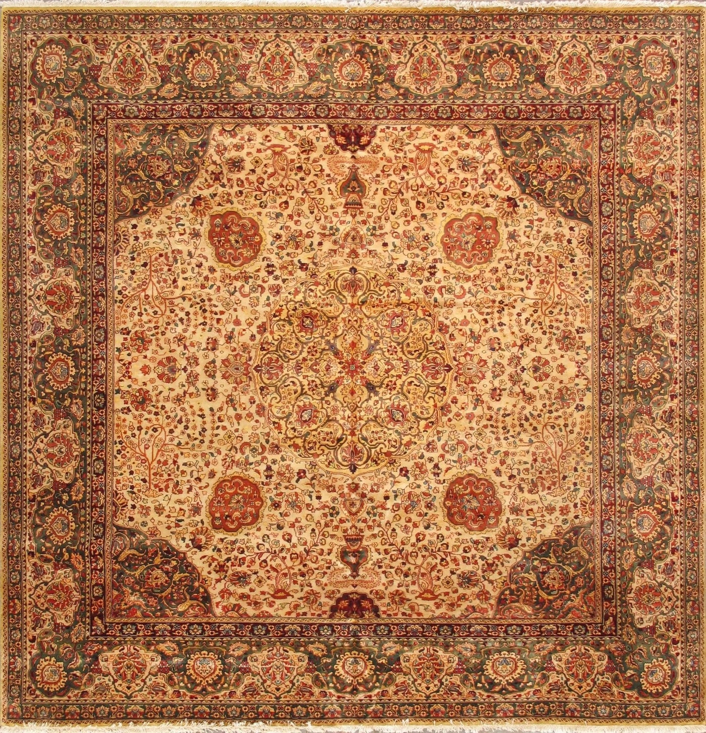 Canvello Agra Hand - Knotted Lamb's Wool Area Rug - 10' X 10'4" - Canvello