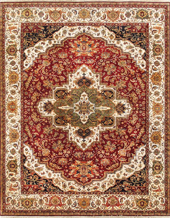 Canvello Agra Hand - Knotted Lamb's Wool Area Rug - 8' X 10' - Canvello