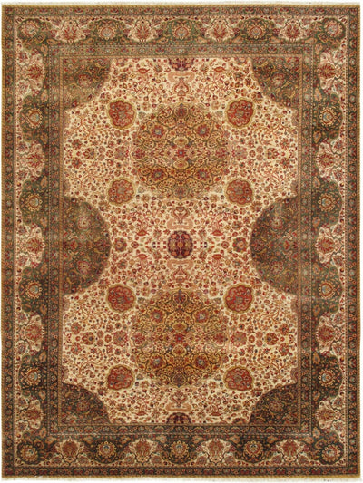 Canvello Agra Hand - Knotted Lamb's Wool Area Rug - 9' X 12'1" - Canvello