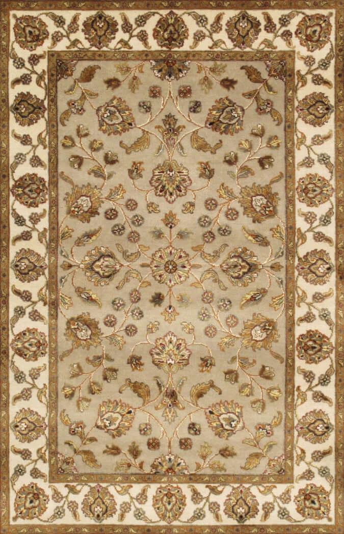 Canvello Agra Hand-Knotted Silk & Wool Area Rug- 4'1" X 6'