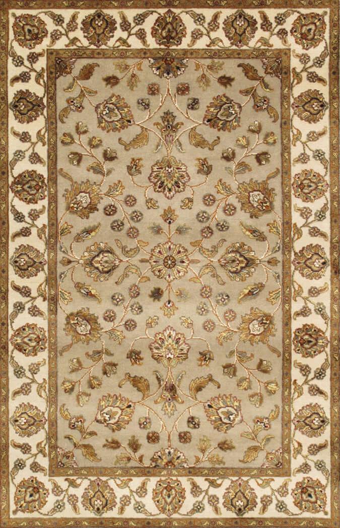 Canvello Agra Hand - Knotted Silk & Wool Area Rug - 4' X 6'2" - Canvello