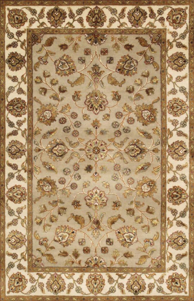 Canvello Agra Hand - Knotted Silk & Wool Area Rug - 4'1" X 6' - Canvello