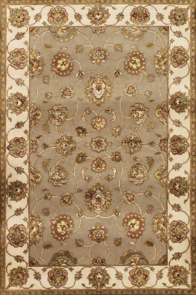 Canvello Agra Hand - Knotted Silk & Wool Area Rug - 4'1" X 6'2" - Canvello