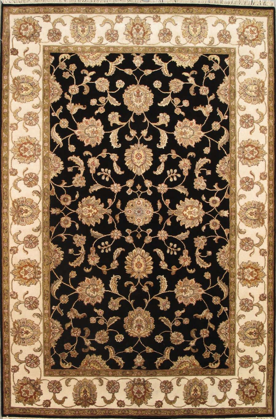 Canvello Agra Hand - Knotted Silk & Wool Area Rug - 6'2" X 9'3" - Canvello