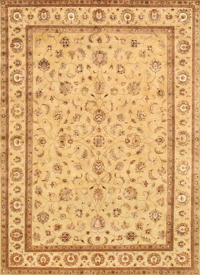 Canvello Agra Hand - Knotted Silk & Wool Area Rug - 9' X 12'2" - Canvello