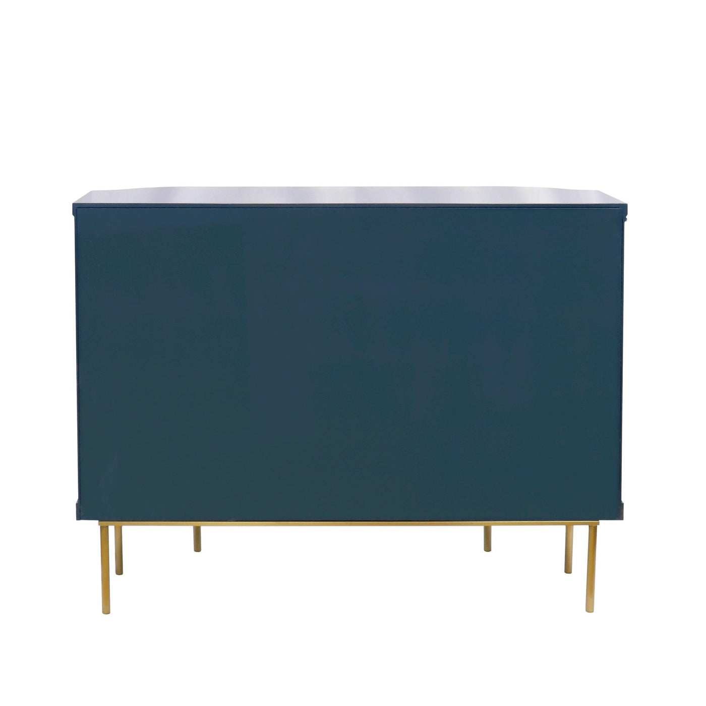 Canvello Amelia Teal Cabinet, 2 Doors & Gold Polished Metal Frame - Cabinets for Living Room, Home Office, Bedroom - Canvello