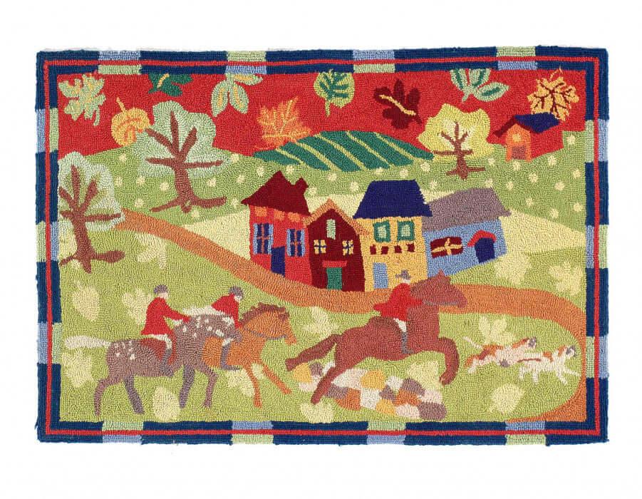 Canvello American Antique Hooked Rug - 2'1'' X 3'