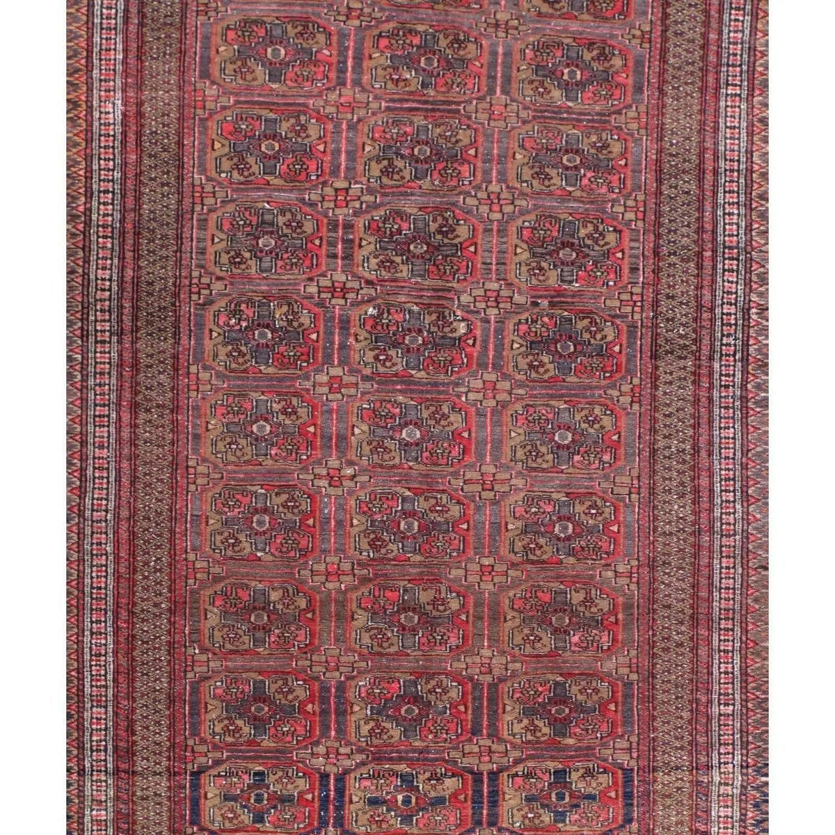 Canvello Antique Afghan Tekkeh Rug - 4'4" x 5'7" - Canvello