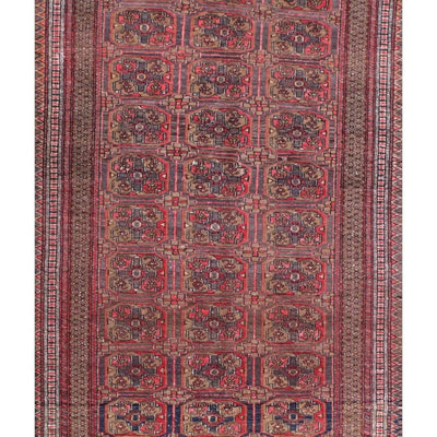 Canvello Antique Afghan Tekkeh Rug - 4'4" x 5'7" - Canvello