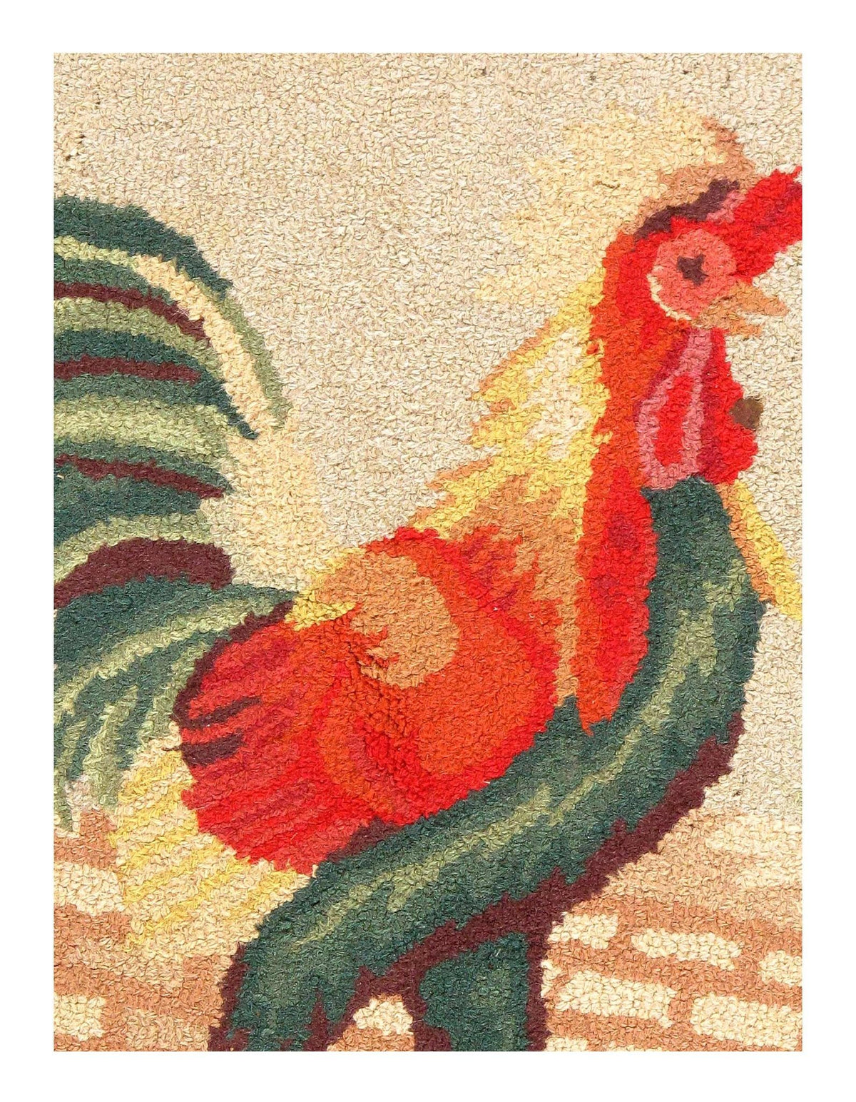 Canvello Antique American hooked round rug 3' X 3' - Canvello