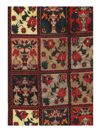 Canvello Antique Bakhtiari Red And Blue Silkroad Rug - 5'7'' X 10'5'' - Canvello