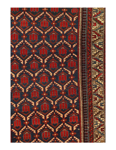 Canvello Antique Caucasian Kazak Rug - 3'11'' x 6'