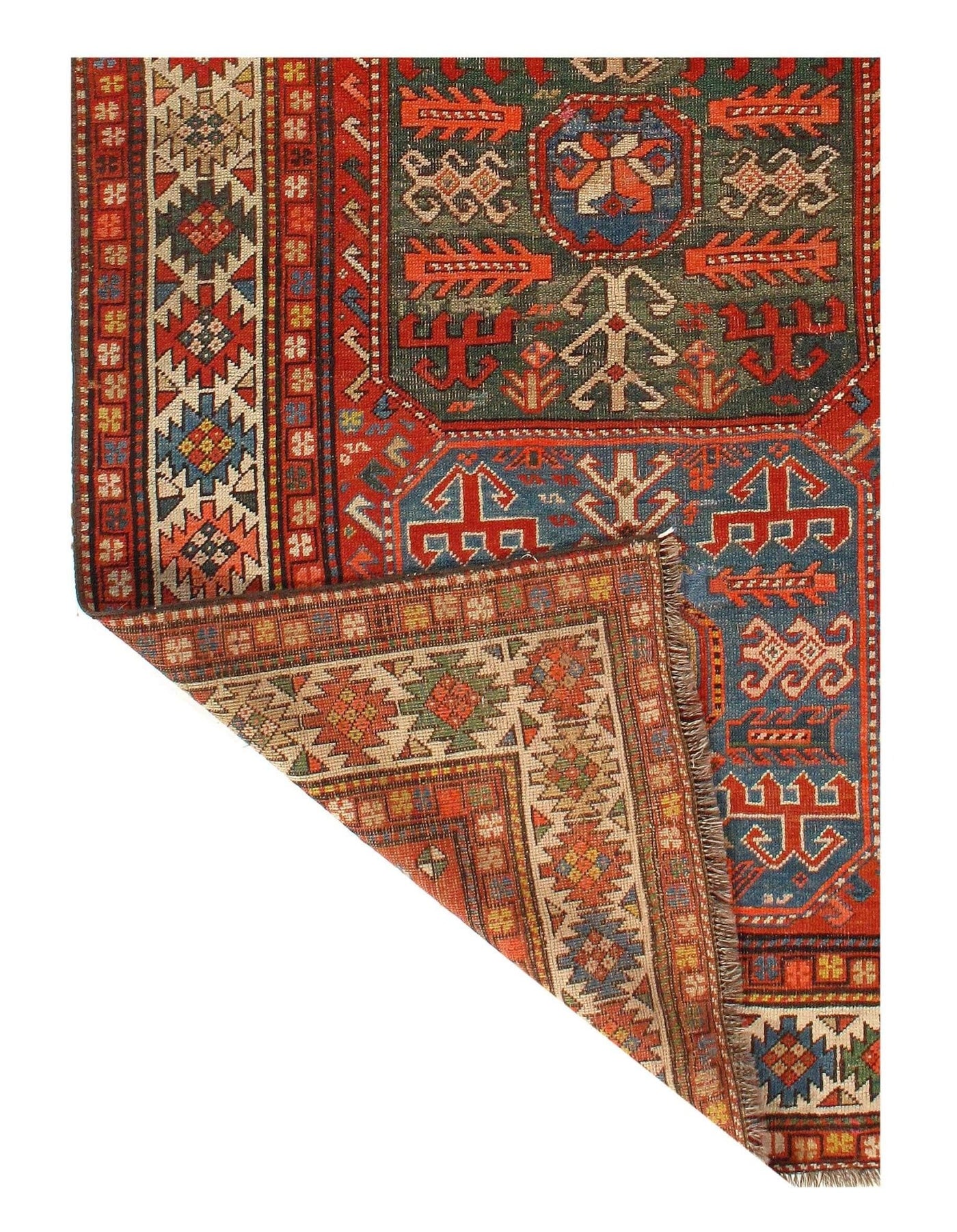 Canvello Antique Caucasian Kazak Rug - 4' X 7'9'' - Canvello