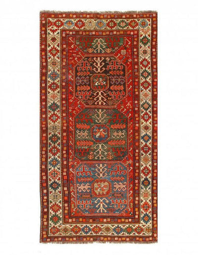 Canvello Antique Caucasian Kazak Rug - 4' X 7'9'' - Canvello