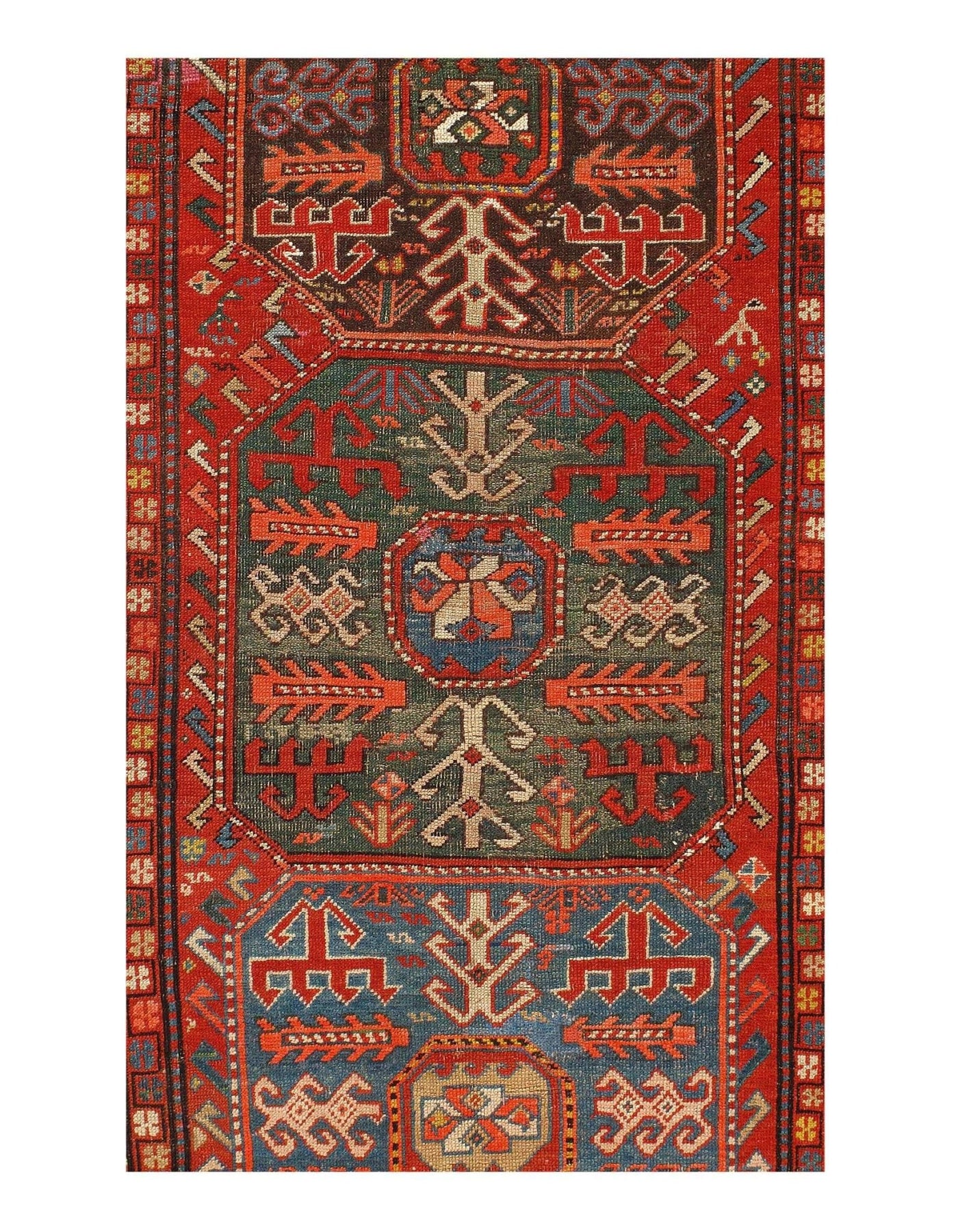 Canvello Antique Caucasian Kazak Rug - 4' X 7'9'' - Canvello