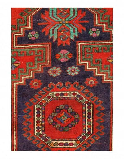 Canvello Antique Caucasian kazak Rug - 4'9'' X 5'11'' - Canvello