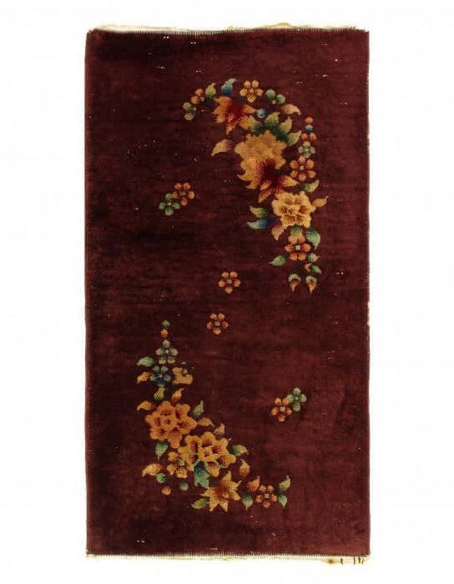 Canvello Antique Chinese Art Deco Bedroom Rug - 2'1'' X 3'11''