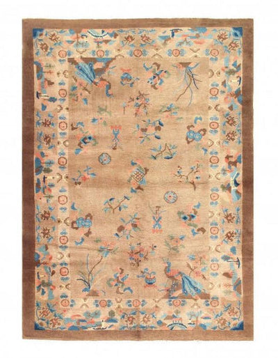 Canvello Antique Chinese Art deco Brown Rug - 4'1'' X 5'11''