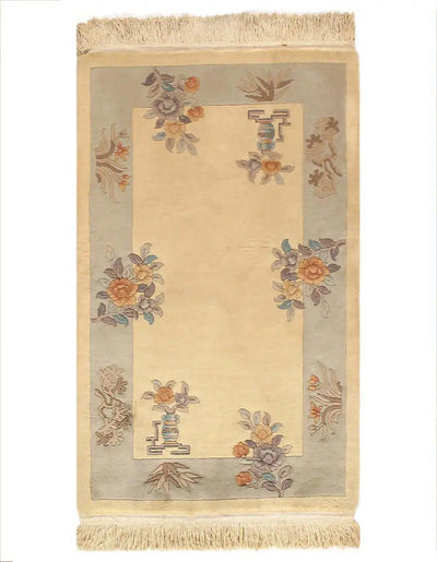 Canvello Antique Chinese Art Deco Ivory Rugs - 3' X 5'