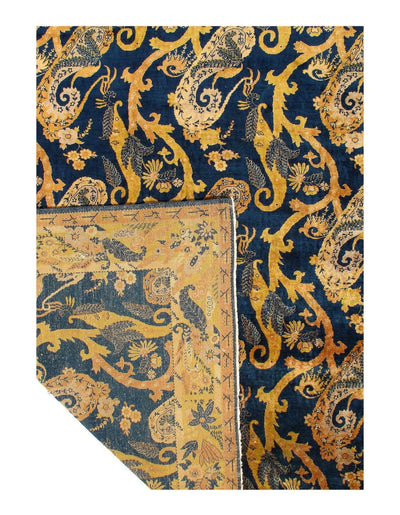 Canvello Antique Chinese Art Deco Navy Blue Rugs - 12' X 14'5'' - Canvello