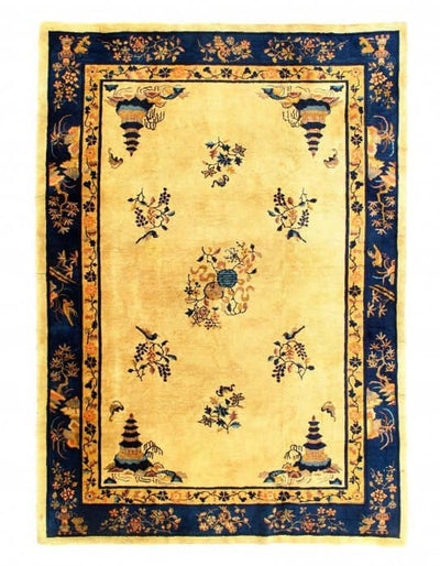 Canvello Antique Chinese Hand Knotted Royal Blue Rug - 6'1'' X 8'8'' - Canvello