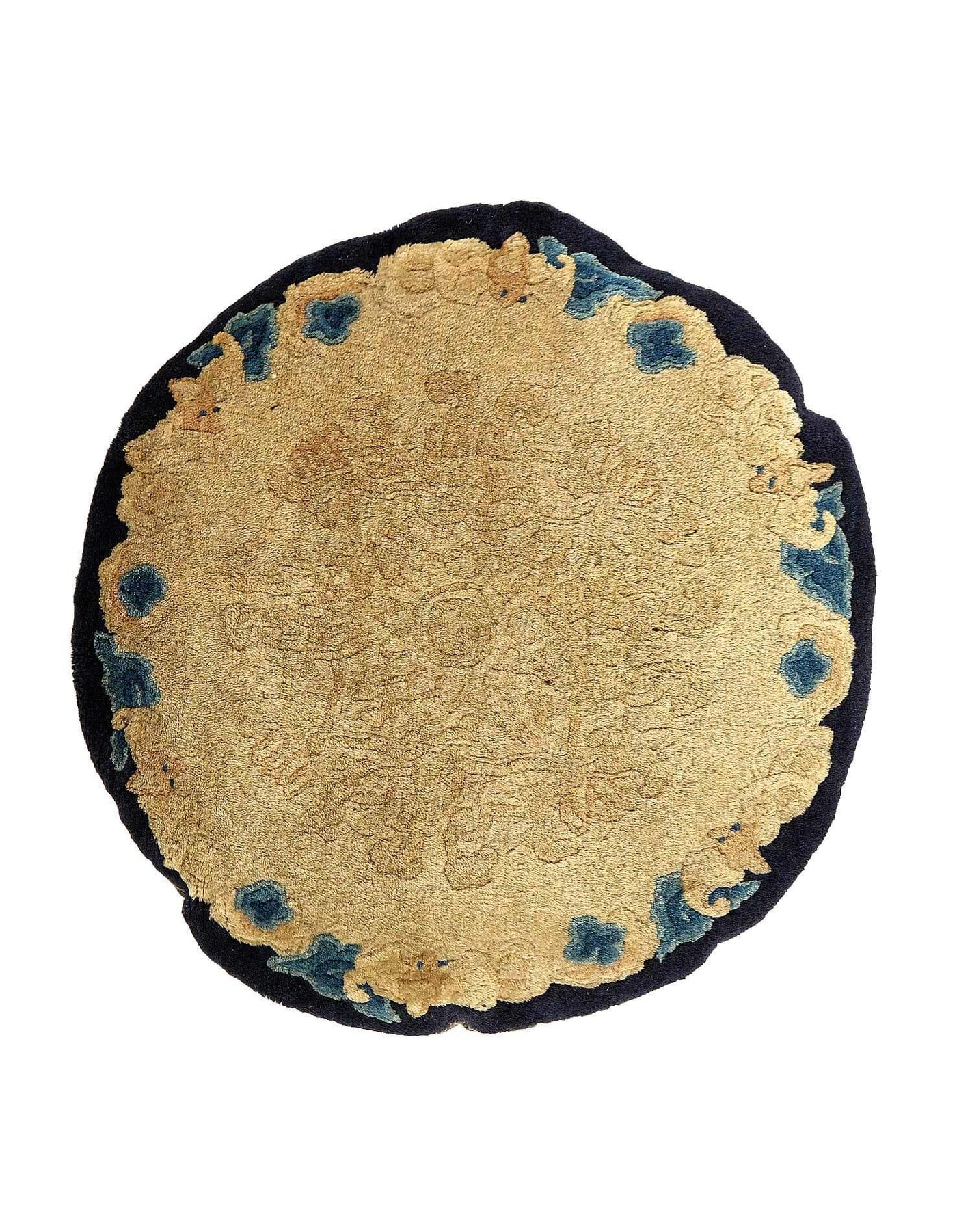 Canvello Antique Chinese Round Rug - 1'11'' X 1'11''