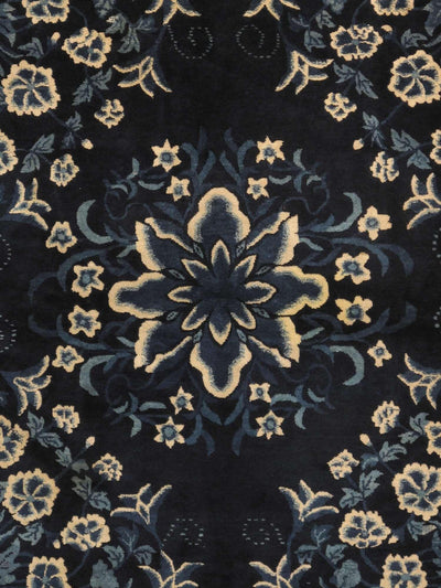 Canvello Antique Chiness Hand - Knotted Wool Blue Area Rug - 6'2" X 6'3" - Canvello