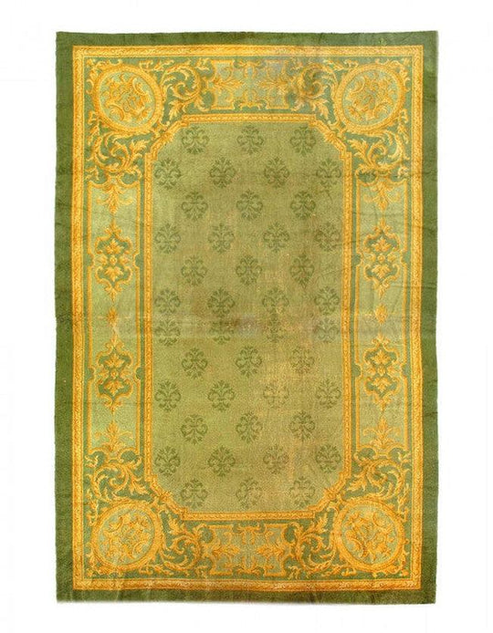 Alfombra de lana kazaka caucásica antigua del siglo XVIII para sala de estar - 3'7'' X 7'5''