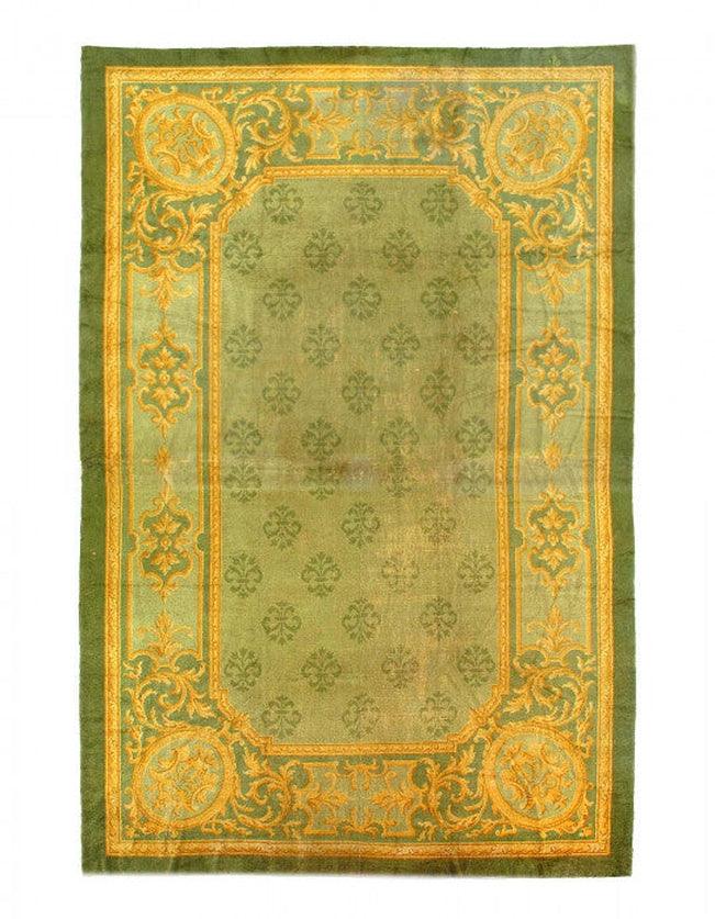 Canvello Antique Cica 1880 Donegal Green Handmade Spain Rug - 10'9'' X 16'5'' - Canvello