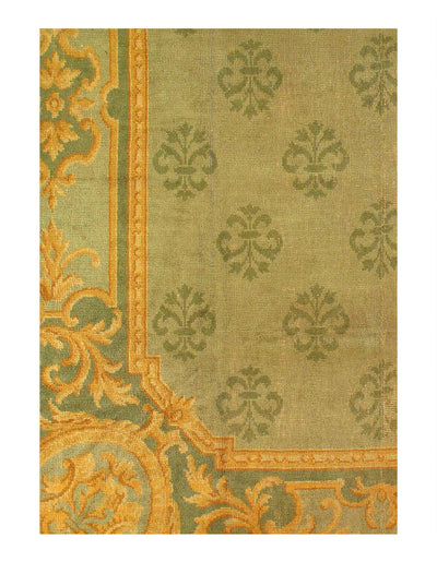 Canvello Antique Cica 1880 Donegal Green Handmade Spain Rug - 10'9'' X 16'5'' - Canvello