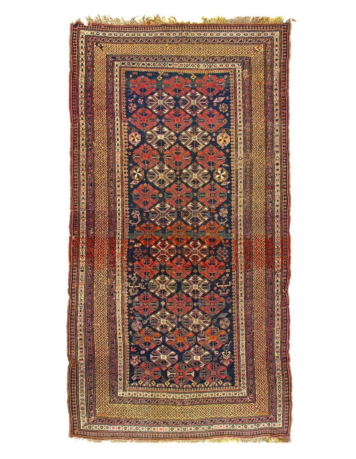 Canvello Antique circa 1880 Caucasian Sumak Rug - 5' X 9'4"