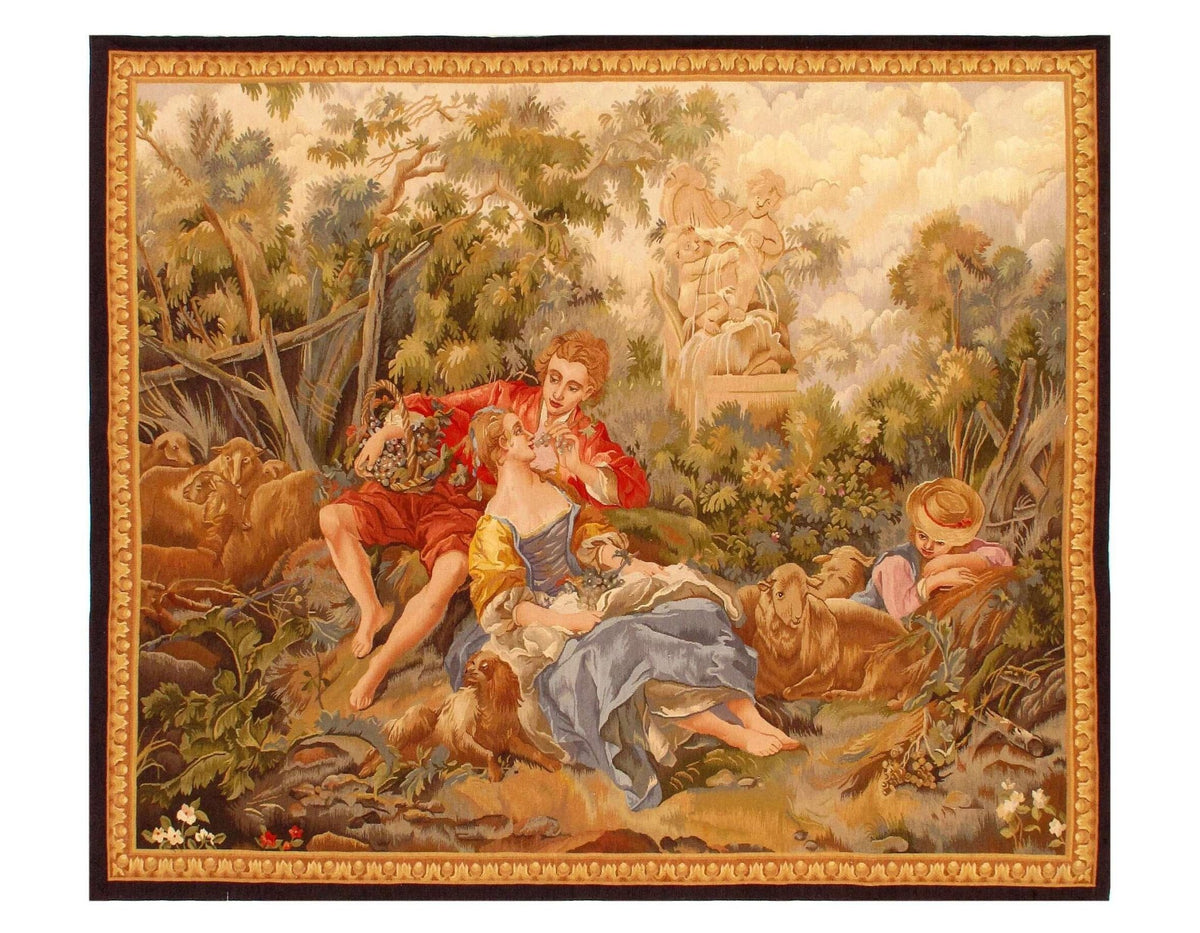 Canvello Antique Fine Hand Knotted Tapestry - 5' X 5'9''