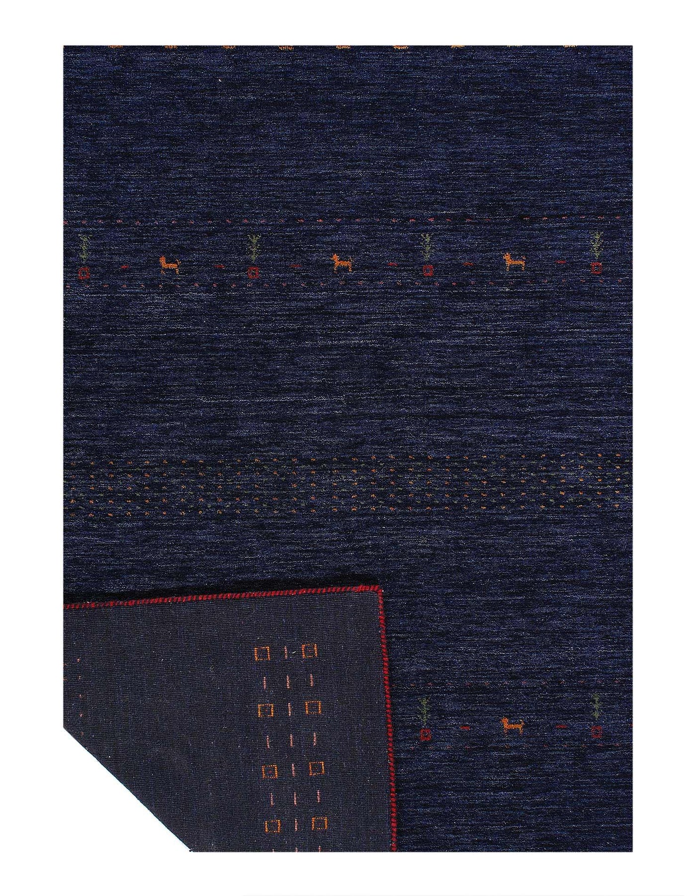 Canvello Antique Gabbeh Navy Blue Area Rug - 5'6'' X 7'9'' - Canvello