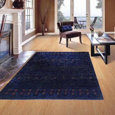 Canvello Antique Gabbeh Navy Blue Area Rug - 5'6'' X 7'9'' - Canvello