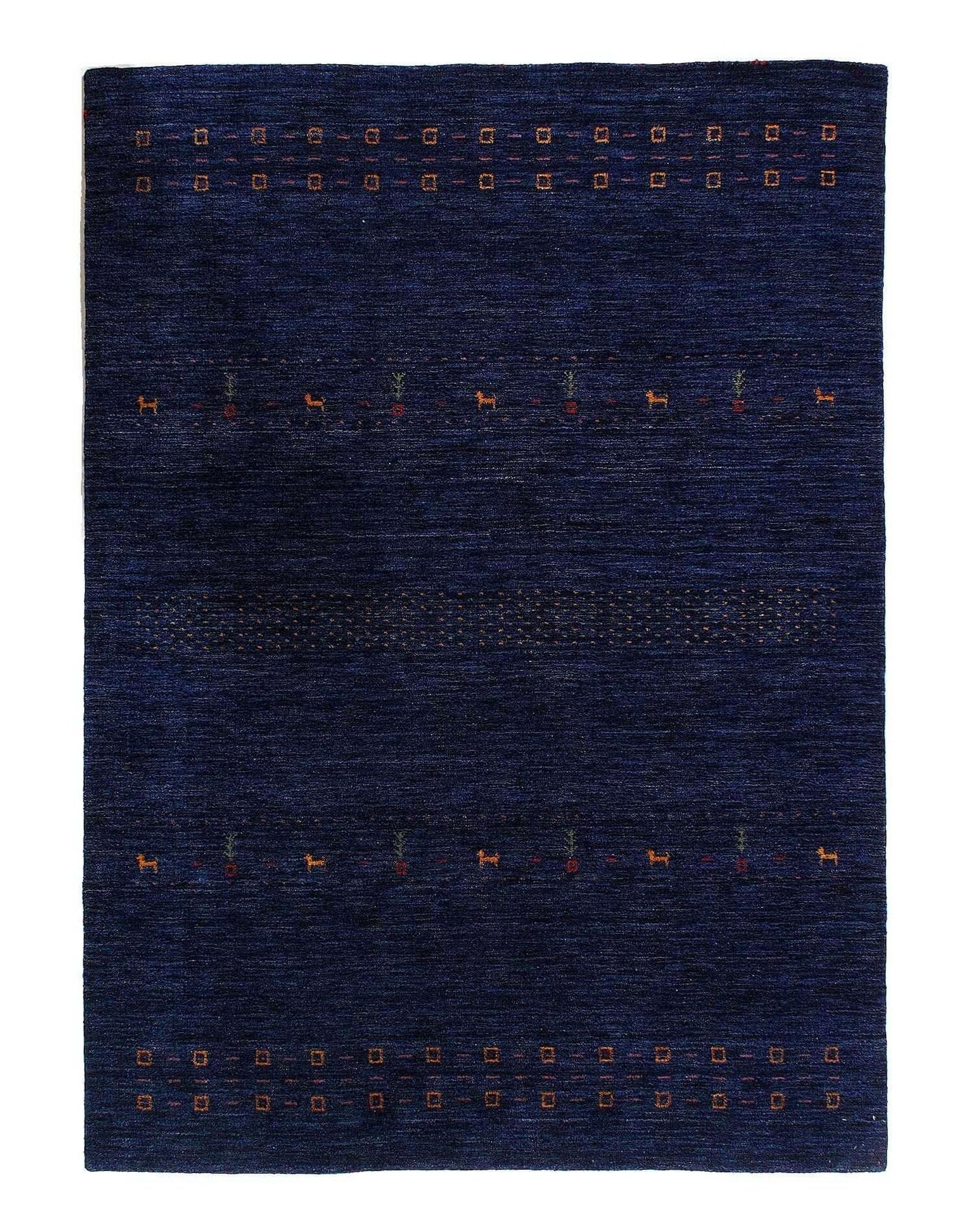 Canvello Antique Gabbeh Navy Blue Area Rug - 5'6'' X 7'9'' - Canvello