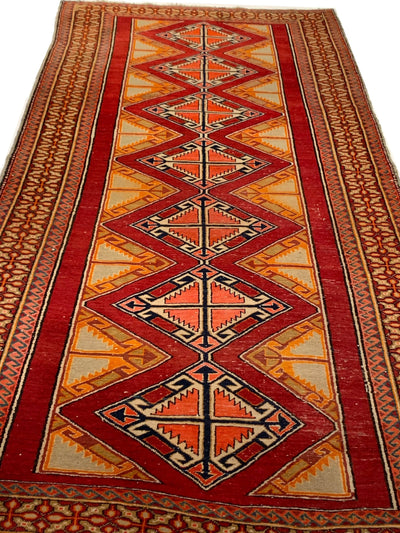 Canvello Antique Geometric Kazak Caucasian - 4'9'' X 9'9''