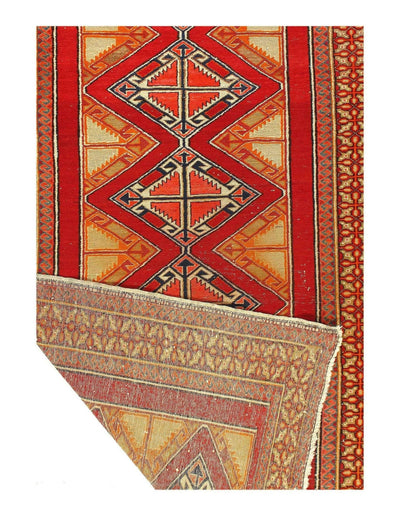 Canvello Antique Geometric Kazak Caucasian - 4'9'' X 9'9'' - Canvello