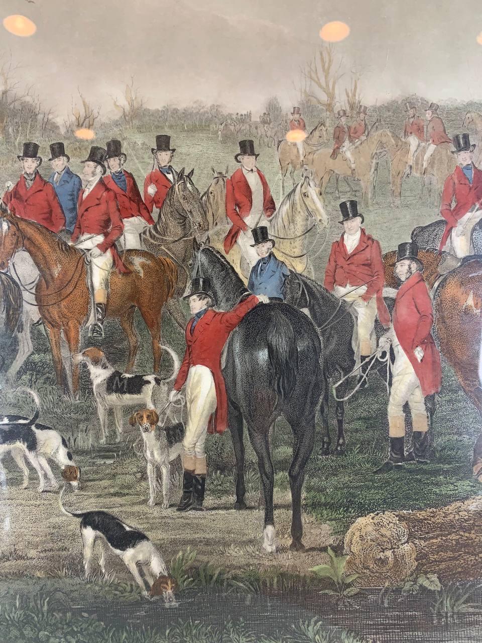 Canvello Antique Hand Colored The Bedale Hunt By Anson Martin Engraved by W H Simmons - Canvello