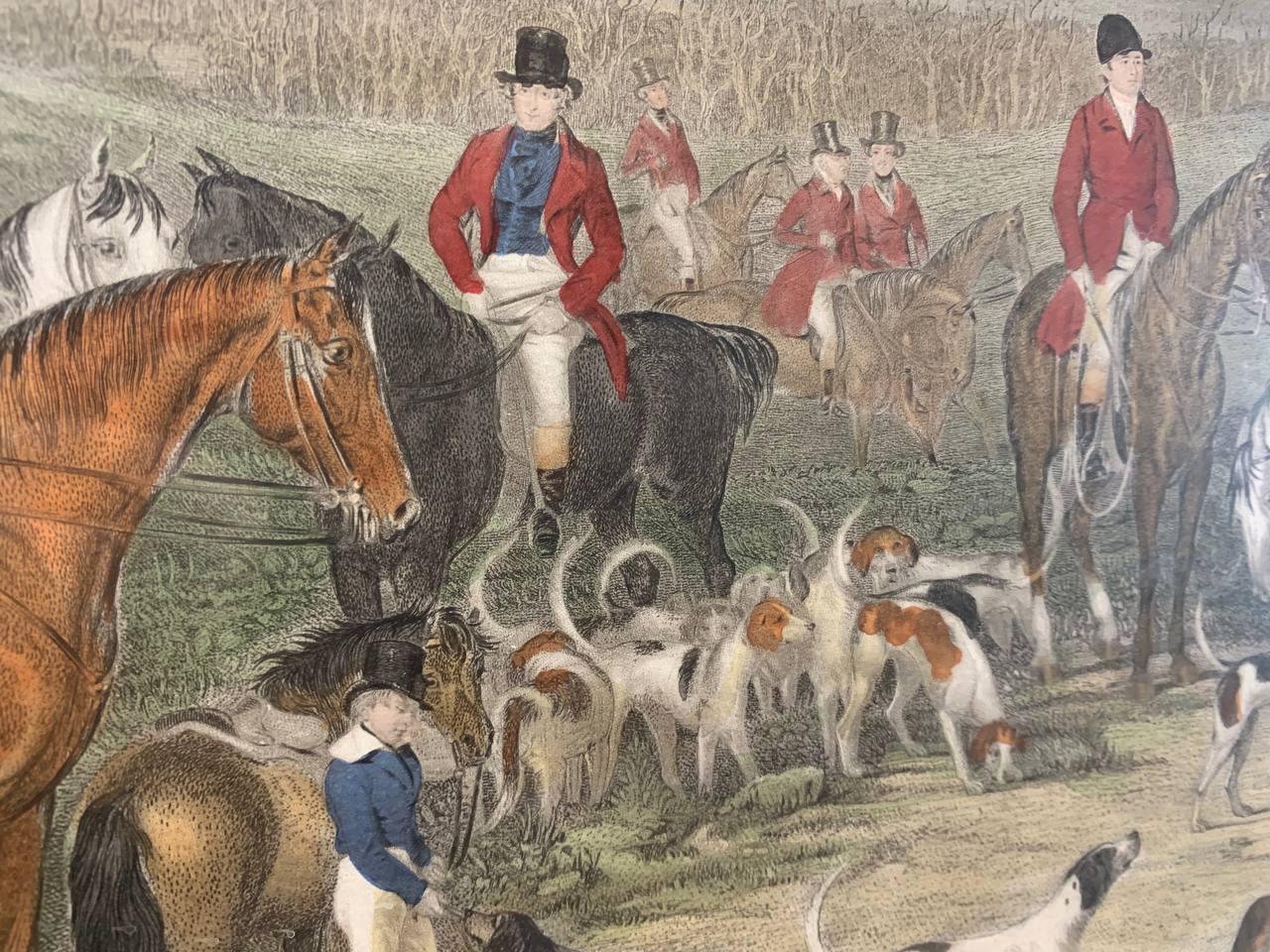 Canvello Antique Hand Colored The Bedale Hunt By Anson Martin Engraved by W H Simmons - Canvello