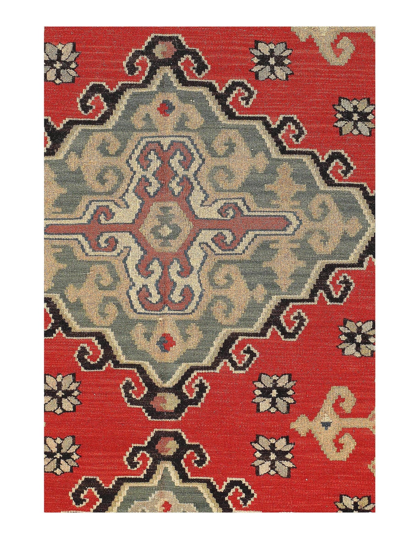 Canvello Antique Hand Knotted Red Rug - 5'9'' X 8'8''